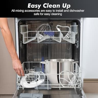 Aucma Stand Mixer, 900W 8QT Large Kitchen Mixer, Kitchen Electric Mixers with Dough Hook, Wire Whip & Beater (Black, 8QT) - Image 7