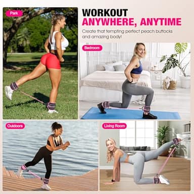 HOXWC Ankle Resistance Bands with Cuffs, Ankle Bands for Working Out, Ankle Resistance Band for Leg, Booty Workout Equipment for Kickbacks Hip Fitness Training, Exercise Bands for Butt Lift Women - Image 6