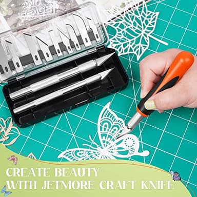 JETMORE 16 Pcs Exacto Knife Set, 3 Craft Knife and 13 SK5 Steel Blades, Precision Hobby Knife for Carving, Modeling, DIY, Scrapbooking, and Art Projects - Image 3