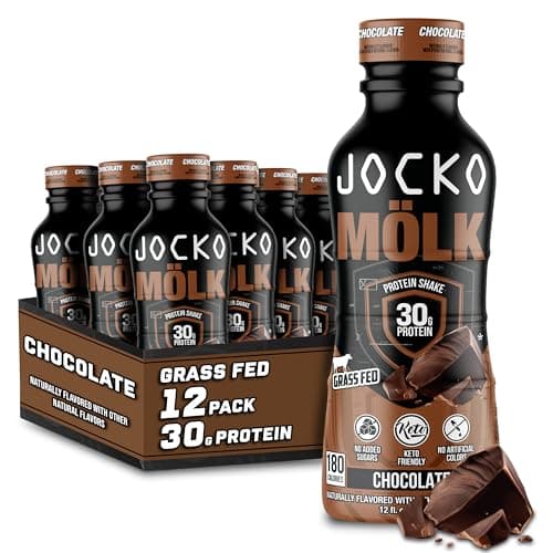 Jocko Mölk 30g Grass Fed Protein Shakes – No Added Sugar Protein Drinks KETO Friendly - Ready to Drink 12 FL Oz (Pack of 12) Chocolate - Image 1