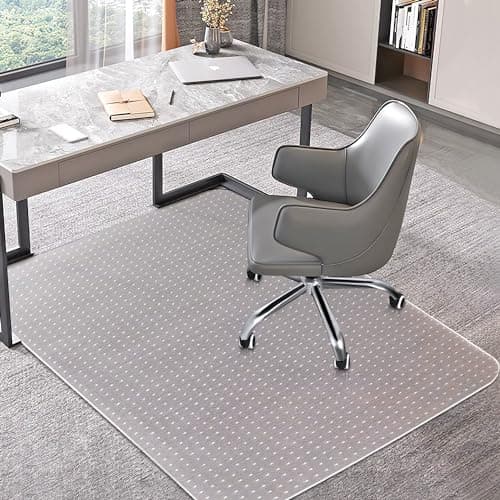 Office Chair Mat for Carpets, Clear Computer Desk Chair Mat for Low Carpeted Floors, Thick and Sturdy Carpet Protector, Easy Glide and Flat Without Curling(30'' x 48'' Rectangle) - Image 1