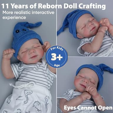 WOOROY Realistic Reborn Baby Dolls Boy - 18-Inch Newborn Baby Dolls with Soft Cloth Body Sleeping Lifelike Reborn Baby Dolls Birthday Gift for Kids Age 3+ - Image 4