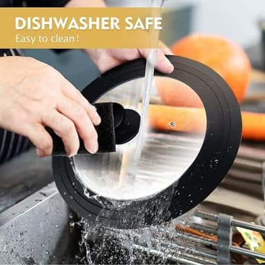 Universal Lids for Pots, Pans & Skillets - Fits 7", 8" & 9" Diameter, 10", 11" & 12" Diameter Cookware, Tempered Glass with High Heat Resistant Silicone Rim (2PK - Image 7