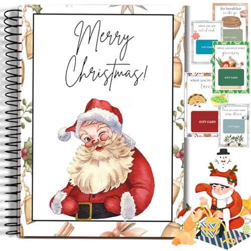 Christmas Gift Card Book - Surprises On Every Page, DIY Spiral-Bound Merry Christmas College Survival Gift Card Book Holder, Greeting Cards Holder for College Student Graduation Gifts (# A) - Image 1