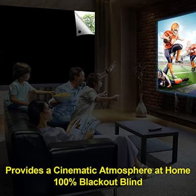 FADOTY Blackout Curtains for Bedroom, Portable 100% Black Out Window Cover Film, Cuttable Blackout Shades Fabric Sheet, No Drill Window Blinds, Sun Heat Light Blocker for Travel Media Dorm, 57'' W - Image 7