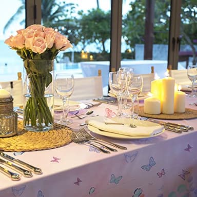 Butterfly Disposable Tablecloth, Plastic Table Cover for Kid’s Birthday Party, 3 PCS, 54”x 108” - Image 7