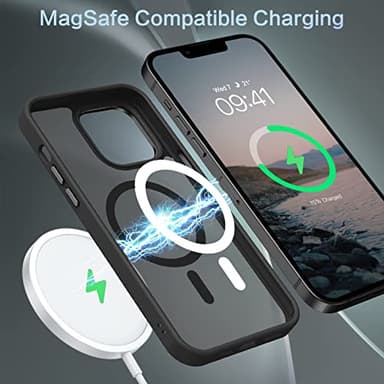 BENTOBEN Magnetic for iPhone 13 Pro Max Case, [Compatible with MagSafe] Translucent Matte Frosted Anti-Fingerprint Slim Shockproof Women Men Protective Cover Case for iPhone 13 Pro Max 6.7",Black - Image 2