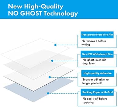 HAMIGAR Whiteboard Sticker for Wall 18" x 79" Dry Erase Board Wallpaper Peel and Stick, White Board Stick on Wall, Contact Paper Adhesive Poster Board Whiteboard with 1 Marker - Image 5