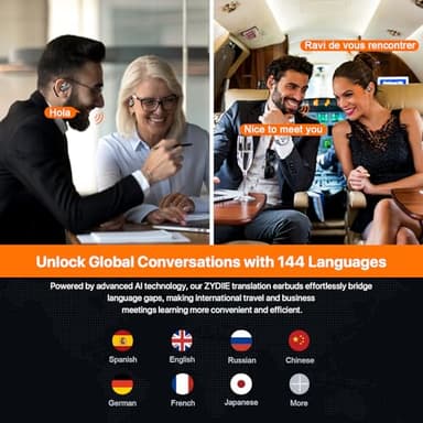 AI Translation Earbuds Real Time for iPhone and Android, 144 Language Translator Earbuds 3-in-1 Translating Headphones Audifonos Traductores Translator Device for Travel Business Learning - Image 3