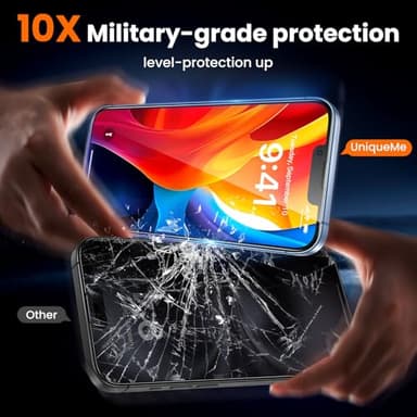 UniqueMe Screen Protector for iPhone 16e / iPhone 13 / iPhone 13 Pro/iPhone 14 Screen Protector Tempered Glass Full Coverage, Easy Installation, Case Friendly 2 Packs - Image 3