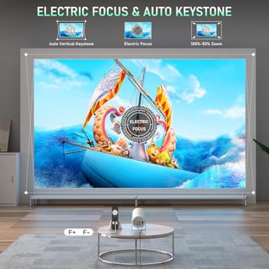 [Official Netflix & Electric Focus] Projector with WiFi and Bluetooth, XuanPad Full HD 1080P Portable Projector, 210° Rotatable Stand, Auto Keystone, Dust Removal and Heat Dissipation Design - Image 4