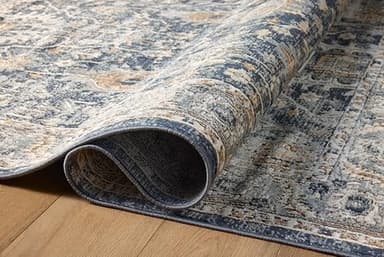 Loloi Teagan Collection TEA-03 Denim/Pebble 9'-9" x 13'-6" Area Rug, Large, Soft Neutral Rug, High-Traffic for Living Room, Bedroom, Home Office, Dining Area - Image 6