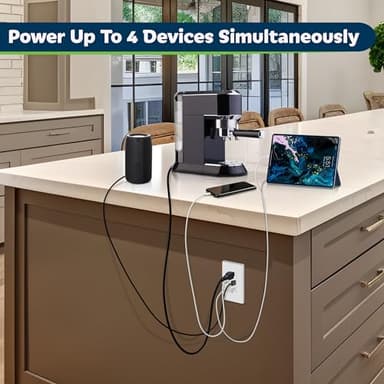 TOPGREENER USB Outlet, Type C & Type A USB Wall Outlet, 15 Amp Tamper Resistant Receptacle Plug, Charging Power Outlet with USB Ports, Wall Plate Included, UL Listed, TU21536AC-W-6PCS, White, 6 Pack - Image 4