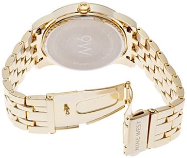 Nine West Women's NW/1578CHGB Champagne Dial Gold-Tone Bracelet Watch - Image 2