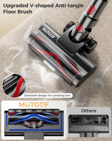 Cordless Vacuum Cleaner, 30Kpa Vacuum Cleaners for Home, Max 50Mins Runtime, Anti-Tangle Stick Vacuum, LED Screen, 1.5L Dust Cup, Rechargeable Lightweight Vacuum for Hardwood Floor, Carpets, Pet Hair - Image 5