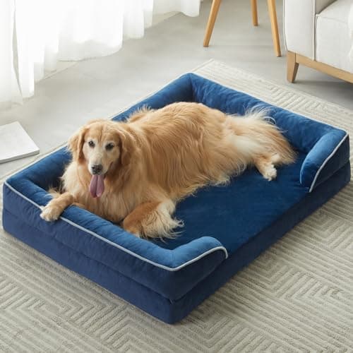 WNPETHOME Waterproof Orthopedic XL Dog Bed with Sides, Big Dog Couch Bed with Washable Removable Cover, Non-Slip Bottom for Sleeping - Image 1