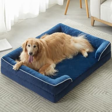 WNPETHOME Waterproof Orthopedic XL Dog Bed with Sides, Big Dog Couch Bed with Washable Removable Cover, Non-Slip Bottom for Sleeping - Image 1