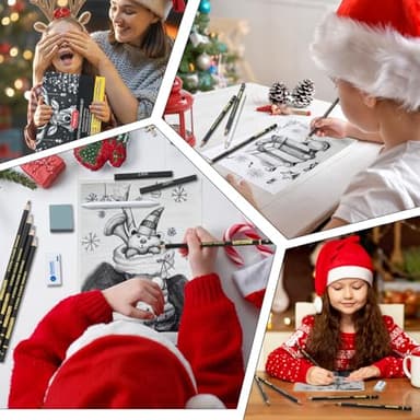 PANDAFLY 26-Piece Professional Sketch Pencil Set - Includes 4H to 14B Graphite Pencils, Charcoal Pencils, Charcoal Sticks, Vinyl Eraser, Kneaded Eraser, Sharpener, Blending Stump - Image 7