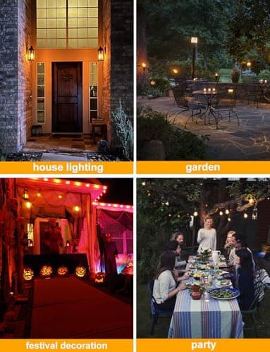 Hompavo 【Upgraded】 LED Flame Light Bulbs, 4 Modes Flickering Light Bulbs with Upside Down Effect, E26/E27 Flame Bulb for Halloween, Christmas, Party, Indoor and Outdoor Home Decoration (4 Pack) - Image 2