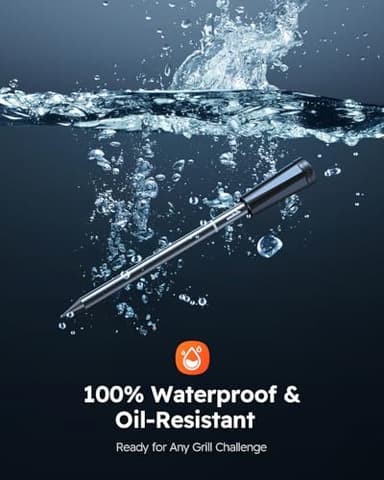 Wireless Meat Thermometer with App Control, 600FT Bluetooth Range, Dual Probes & 6 Sensors, 0.5S Instant Read, LCD Display, IP67 Waterproof Real-Time Monitoring & Smart Alerts for BBQ, Grill, Oven - Image 7