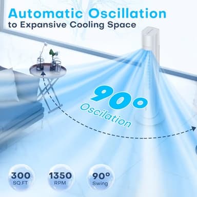 MYICY Evaporative Air Cooler, 35" Windowless Air Conditioner Portable w/3 Speeds, 25ft Remote, Smart Timer & Water Tank, Portable Air Conditioners No Windows Needed, 90°Oscillating AC Unit for Room - Image 7