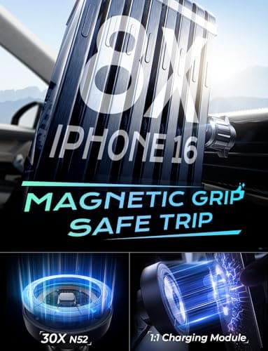 LISEN for MagSafe Car Mount Charger for iPhone 16, 15W Wireless Universal Vent Charger for iPhone 16 Car Accessories Magnetic Phone Holder Mount, Fits iPhone 16 15 Pro Max - Image 4