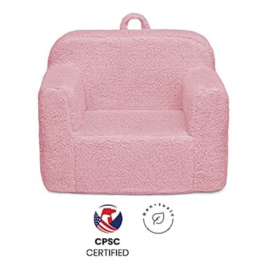 Delta Children Cozee Sherpa Chair, foam, Pink - Image 7