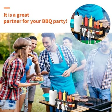 GAGUIUP Griddle Caddy for Blackstone 17"/28"/36" Griddles/Prep Cart, Grill Caddy Blackstone Griddle Accessories Storage Organize with Paper Towel Holder & 4 Hooks for Outdoor BBQ Grill Accessories - Image 5
