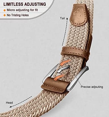BULLIANT Belt for Men 2Pack,Mens Gift Stretch Braided Web Belt Elastic for Casual Golf Jeans,1 3/8" - Image 7
