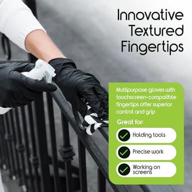 Inspire Black Nitrile Gloves | THE ORIGINAL Quality Black Gloves Disposable Latex Free | 4.5 Cooking (Nitrile, XL) - Image 6