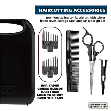 Wahl Home Haircutting Corded Clipper Kit with Adjustable Taper Lever, and 10 Color Coded Guards for Easy Clipping & Trimming - Model 79722 - Image 6