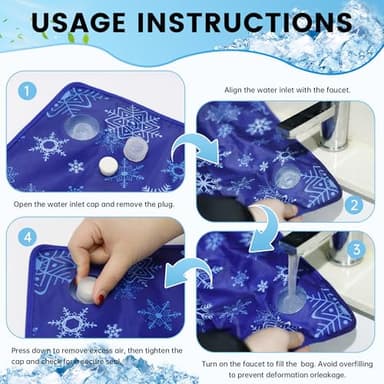 PatiencET Dog Cooling Mat, 19'' x 19'' Pet Cool Mat for Dogs and Cats, Durable Water Injection Dog Cooling Pad for Summer, Pet Cool Bed with Removable Cover for Indoor Outdoor - Image 5