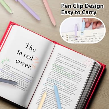 FIOVER Colorful Gel Pens - 6Pcs 0.7mm Multi-Colored Pens, Smooth Writing Coloring Journaling Supplies for Note Taking, Cute Aesthetic Office School Supplies(6Pcs-Morandi Colorful) - Image 5