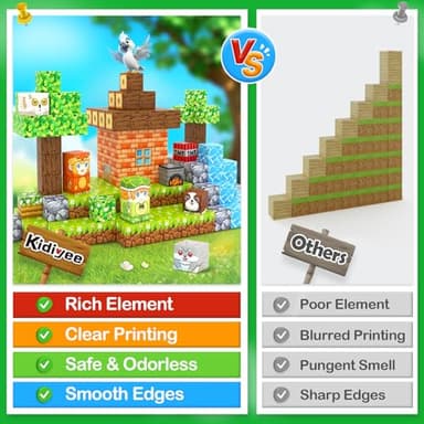 100PCS Magnetic Blocks - Build Mine Magnet World Forest Set, STEM Building Toys for Kids Ages 4-8, Classroom Must Haves Construction Toys, Sensory Toddler Toys Gift for 3+ Year Old Boys & Girls - Image 3