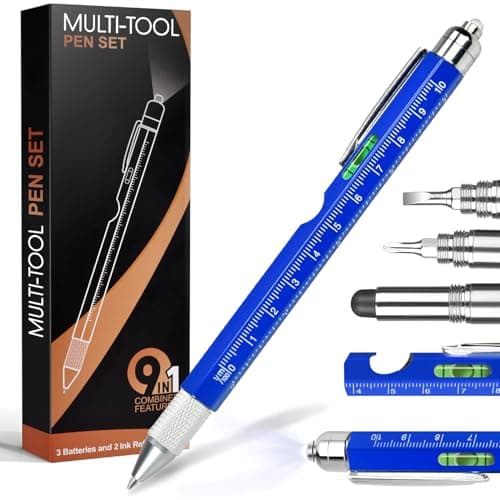Fathers Day Dad Gifts for Husband from Wife, Tool Presents for boyfriend Men, 9 in 1 Multi Tool Pen, Fathers Day Birthday Christmas Stocking Stuffers for Men Grandpa Him - Image 1