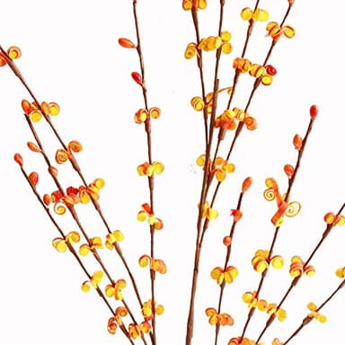 Htmeing 10 pcs 29.5 Inch Artificial Jasmine Flowers Faux Branches for Home Rome Wedding Decoration (Orange) - Image 6