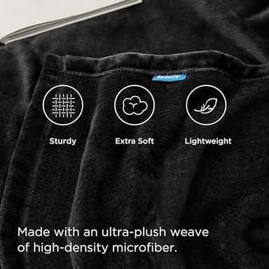 Bedsure GentleSoft Fleece Blankets Queen Size Black - Bed Blanket Soft Lightweight Plush Fuzzy Cozy Luxury Microfiber, 90x90 inches - Image 3