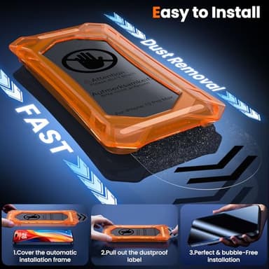 UniqueMe for iPhone 15 Pro Max Privacy Screen Protector - [Military Grade Shatterproof & 9H+ Hardness] Privacy Screen 15 Pro Max Tempered Glass Full Coverage,Easy to install, 2 Packs - Image 3