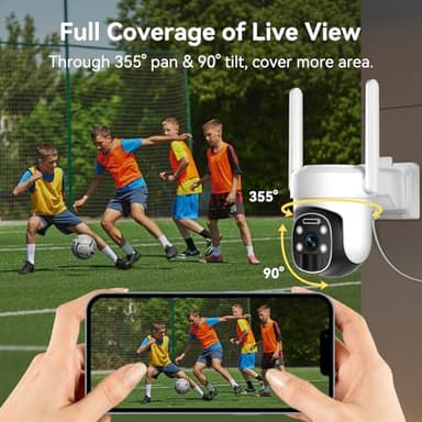HUEVUE 4G LTE Cellular Security Camera Wireless Outdoor, 2K No WiFi Security Cellular Camera Solar Powered with Color Night Vision, PIR Motion Sensor AI Tracking for Farm/RV - Image 4