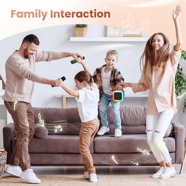 Mini Karaoke Machine for Kids Adults, Portable Bluetooth Speaker with 2 Wireless Karaoke Microphones,2025 TOP Birthday Gifts Toys for Boys 3,4, 5, 6, 7, 8+Years Old Toddler Karaoke Player(Black) - Image 9