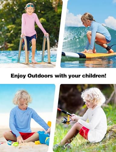 Roadbox Boys UPF 50+ Rash Guard Swim Shirt, Kids Long Sleeve Sun Protection Shirts, Youth UV Athletic Beach Rashguard - Image 6