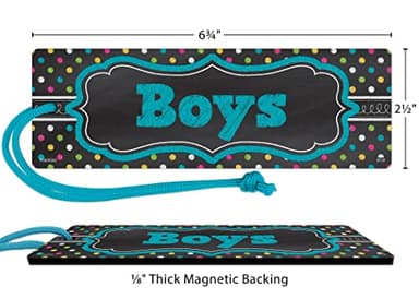 Teacher Created Resources 77278 Chalkboard Brights Magnetic Boys Pass 6.75" x 2.25" - Image 4