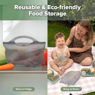 Haakaa Silicone Microwave Steamer & Steriliser Bag, 70oz/2000ml Large Capacity Reusable Steaming Bags for Baby Bottles, Breast Pump, Accessories, Pacifiers,Teethers, Great for Home&On The Go, Grey/1PC - Image 8