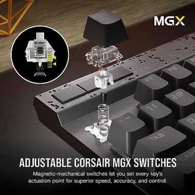 CORSAIR K70 MAX RGB Magnetic Mechanical Wired Gaming Keyboard – MGX Adjustable Switches, Simultaneous SOCD and Rapid Trigger, PBT Double-Shot Keycaps, Sound Dampening, 8000Hz Polling, QWERTY NA, Black - Image 3