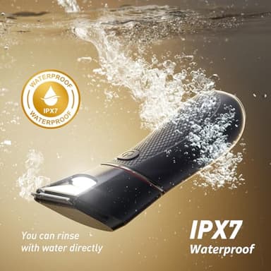 LGTGH Body Hair Trimmer for Men: Pubic Hair Trimmer with Mirror & LED Light - Electric Ball Shavers with Ceramic Blades & Travel Lock - Body Groomer IPX7 Waterproof Wet/Dry Use for Groin/Legs/Chest - Image 7