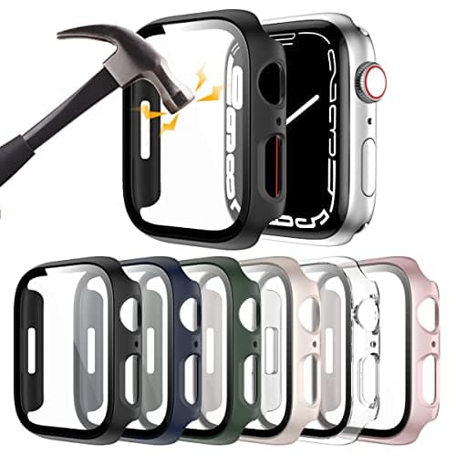 6 Pack Hard PC Case with Tempered Glass Screen Protector for Apple Watch 40mm SE 3/SE(2nd Gen) Series 6/SE/5/4,Rontion Ultra-Thin Scratch Resistant Protective Bumper Cover for iWatch 40mm Accessories - Image 1