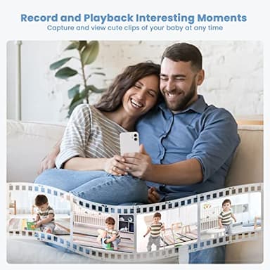 ieGeek 2K Split-Screen Baby Monitor, 5" Audio Baby Monitor with 2 Cameras, WiFi Smartphone Video Dual Camera, Night Vision, Motion & Cry Detection, Two Way Talk Temper &Humidity Sensor - Image 8