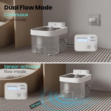 HAPAW Cat Water Fountain, App Monitoring Wastewater Separation Pet Water Fountain, No Filter, 5000mAh Battery & Plug-in, 3L/101oz Smart Wireless Automatic Water Dispenser for Cats Indoor, 2.4G Wi-Fi - Image 7