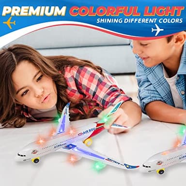 Kidsthrill Airplane Toy with Bump & Go, Flashing Lights & Sounds - For Boys & Girls Age 3-12 - Image 2