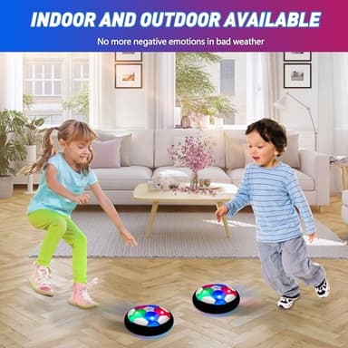 LED Hover Soccer Ball Boy Toys, Air Power Kids Training Ball Playing Football Indoor Outdoor Game, Birthday Gifts for Age 3 4 5 6 7 8-10 Years Old Boys Girls - Soccer (2PCS) - Image 6